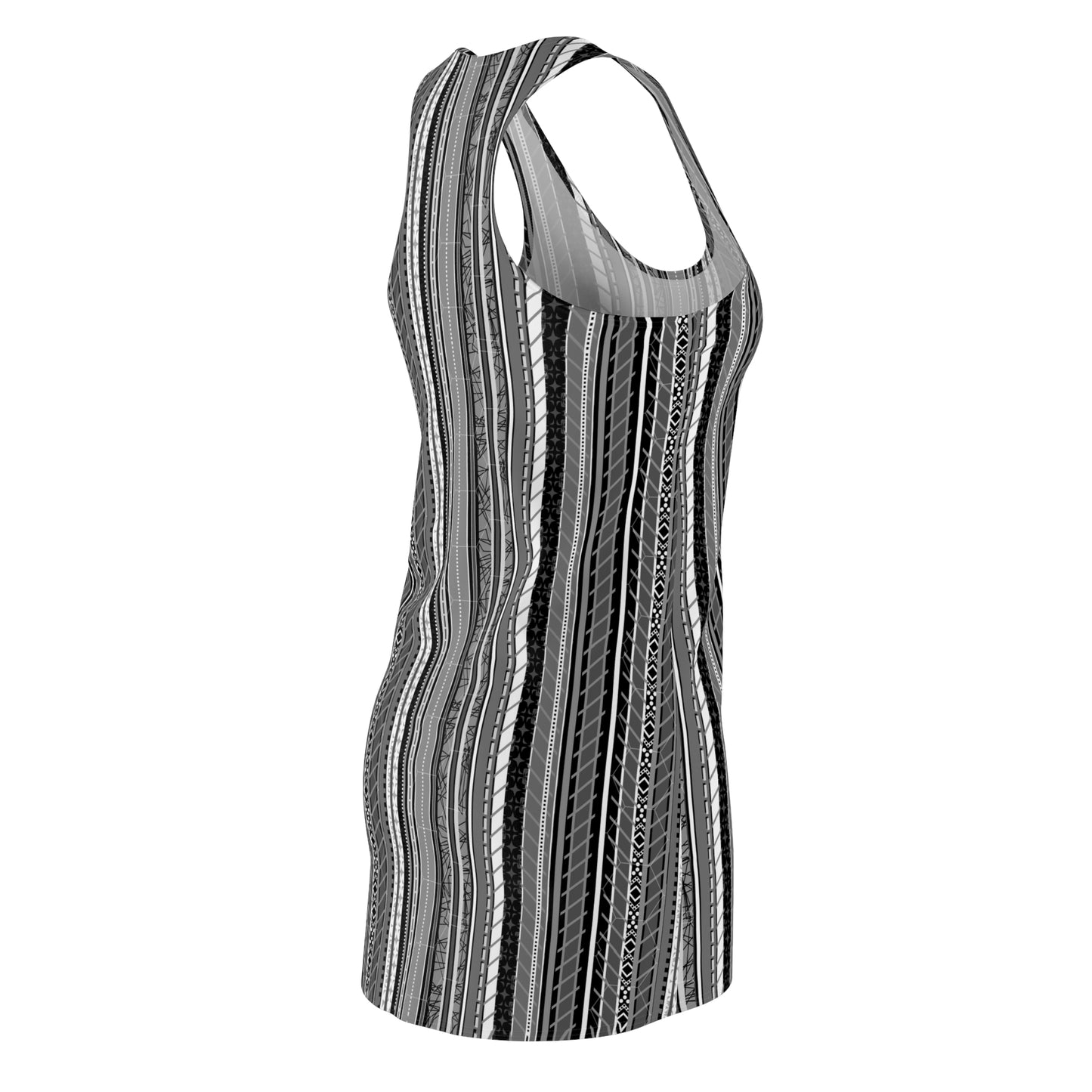 Women's Cut & Sew Racerback Dress - No 252 - 'Monochrome'