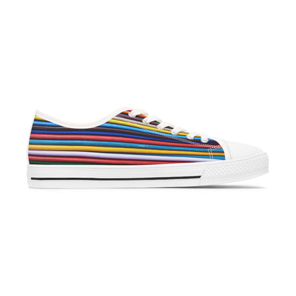 Women's Low Top Sneakers, - No.307 - Multicoloured Lines - By Irish Artist Fiona de Lacy