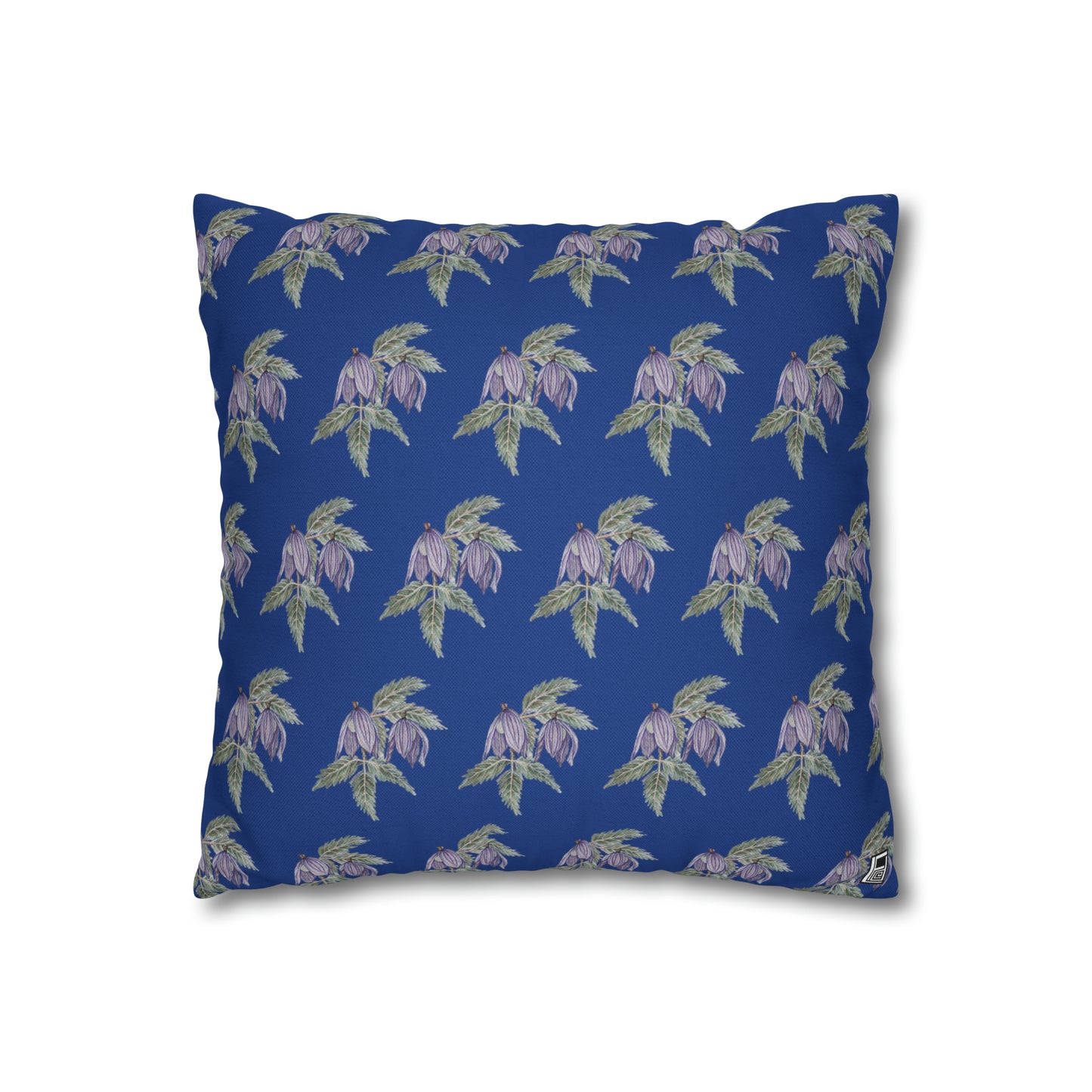 Cushion Pillow Case - No. 270 - Purple Drop Flowers on Navy