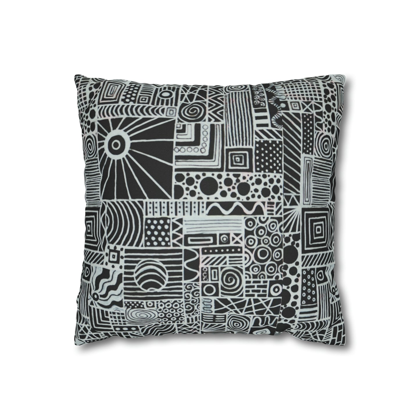 Cushion Pillow Case - No. 252 - White on Black