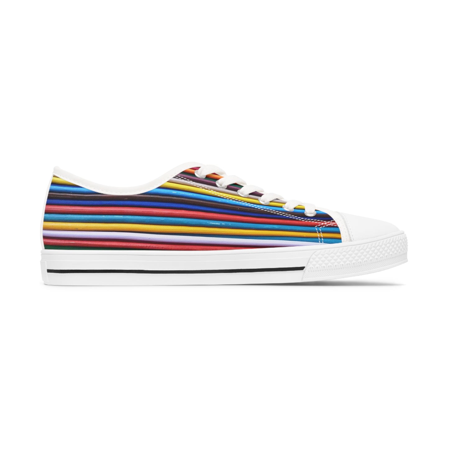 Women's Low Top Sneakers - No. 309 - Multicoloured Lines - By Irish Artist Fiona de Lacy