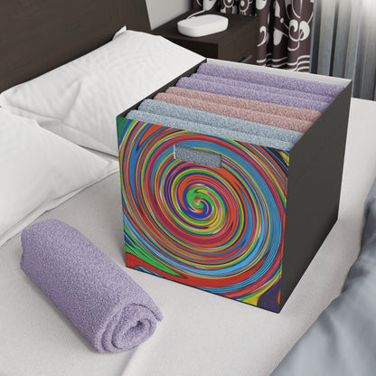 Felt Storage Box - No. 302 - Swirl Purple & Orange, By Irish Artist Fiona de Lacy