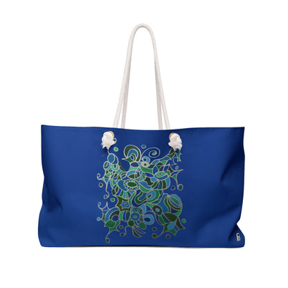 Weekender / Beach / Overnight Bag - No. 146 -  'Bird of Paradise' on Navy