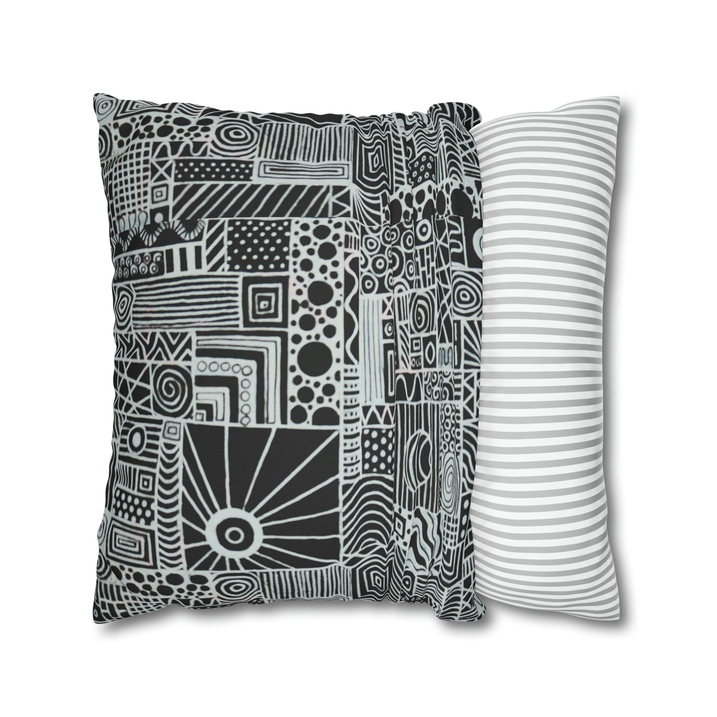 Cushion Pillow Case - No. 252 - White on Black