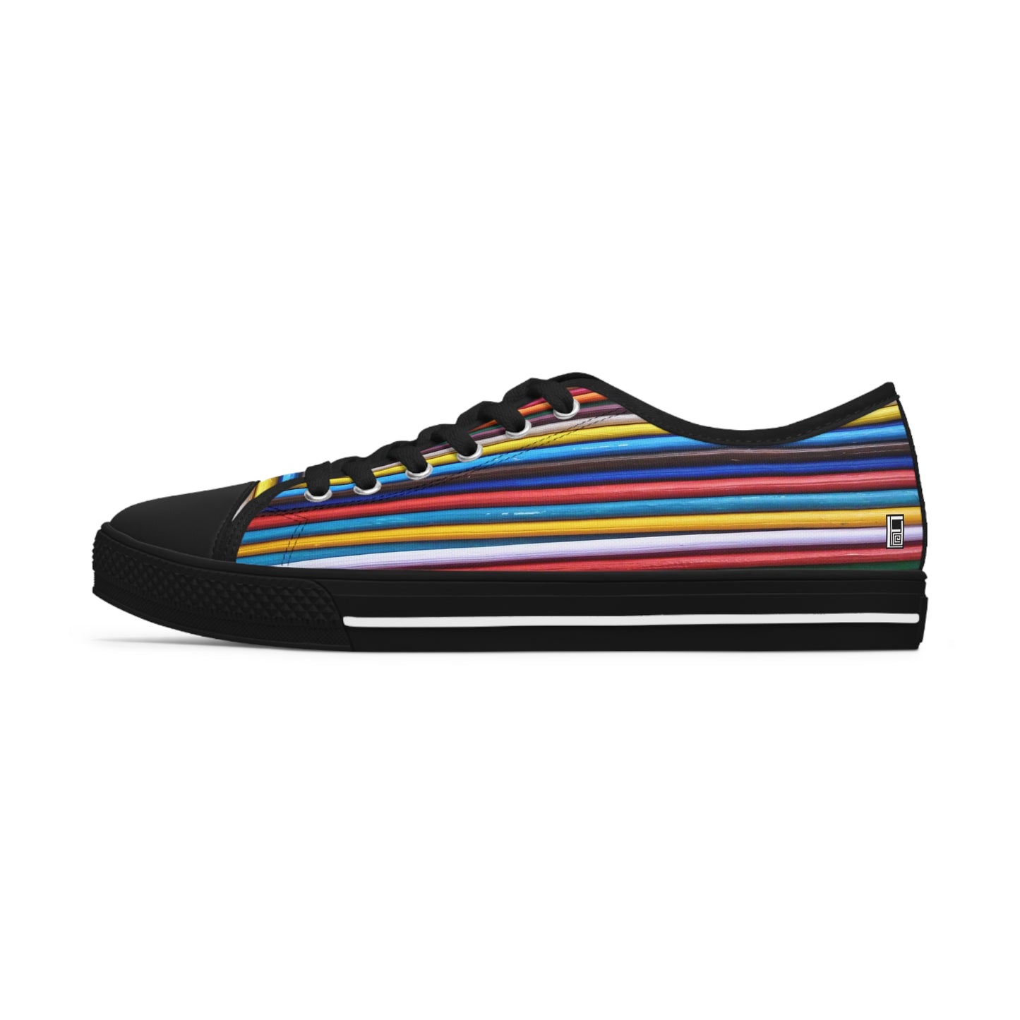 Women's Low Top Sneakers - No. 309 - Multicoloured Lines - By Irish Artist Fiona de Lacy