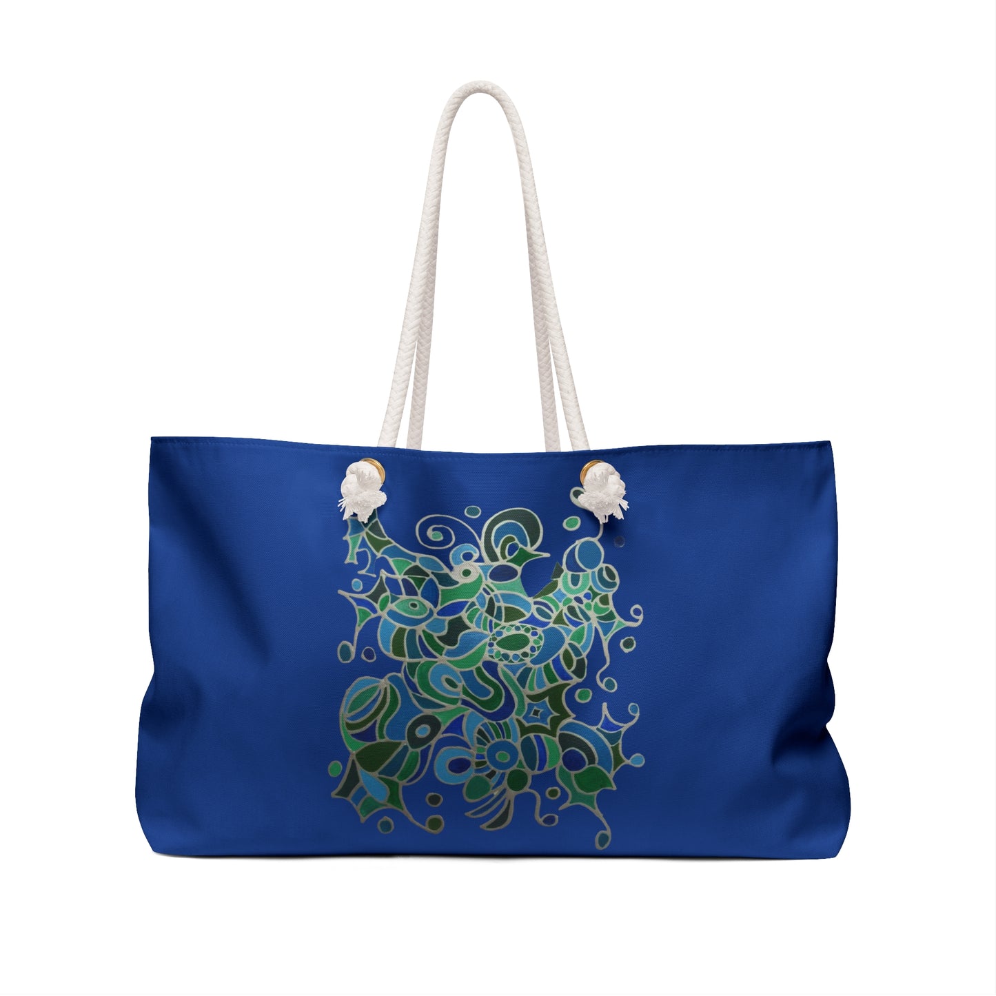 Weekender / Beach / Overnight Bag - No. 146 -  'Bird of Paradise' on Navy