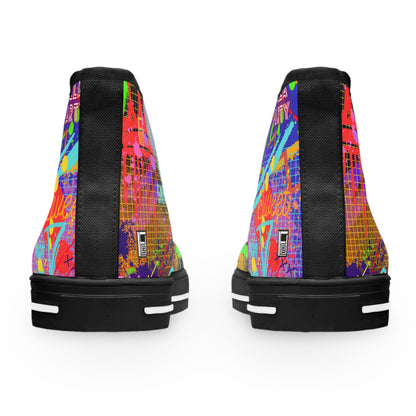 Women's High Top Sneakers - No. 232 - Graffiti - 'Glow'  - By Irish Artist Fiona de Lacy