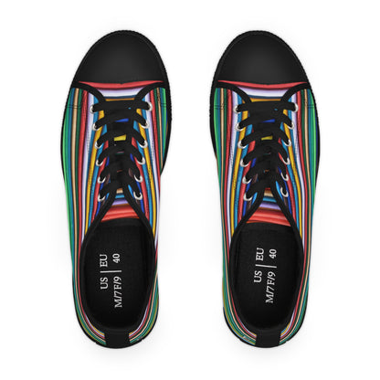 Women's Low Top Sneakers - No. 309 - Multicoloured Lines - By Irish Artist Fiona de Lacy