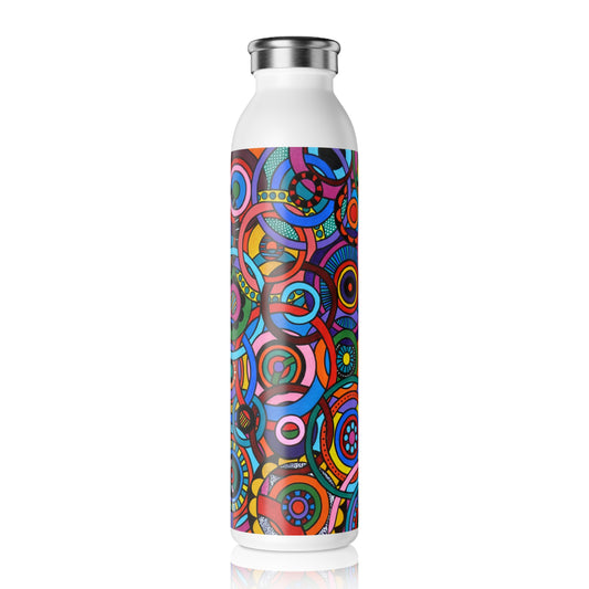 Slim Water Bottle - No. 221 - Interlinked - By Irish Artist Fiona de Lacy