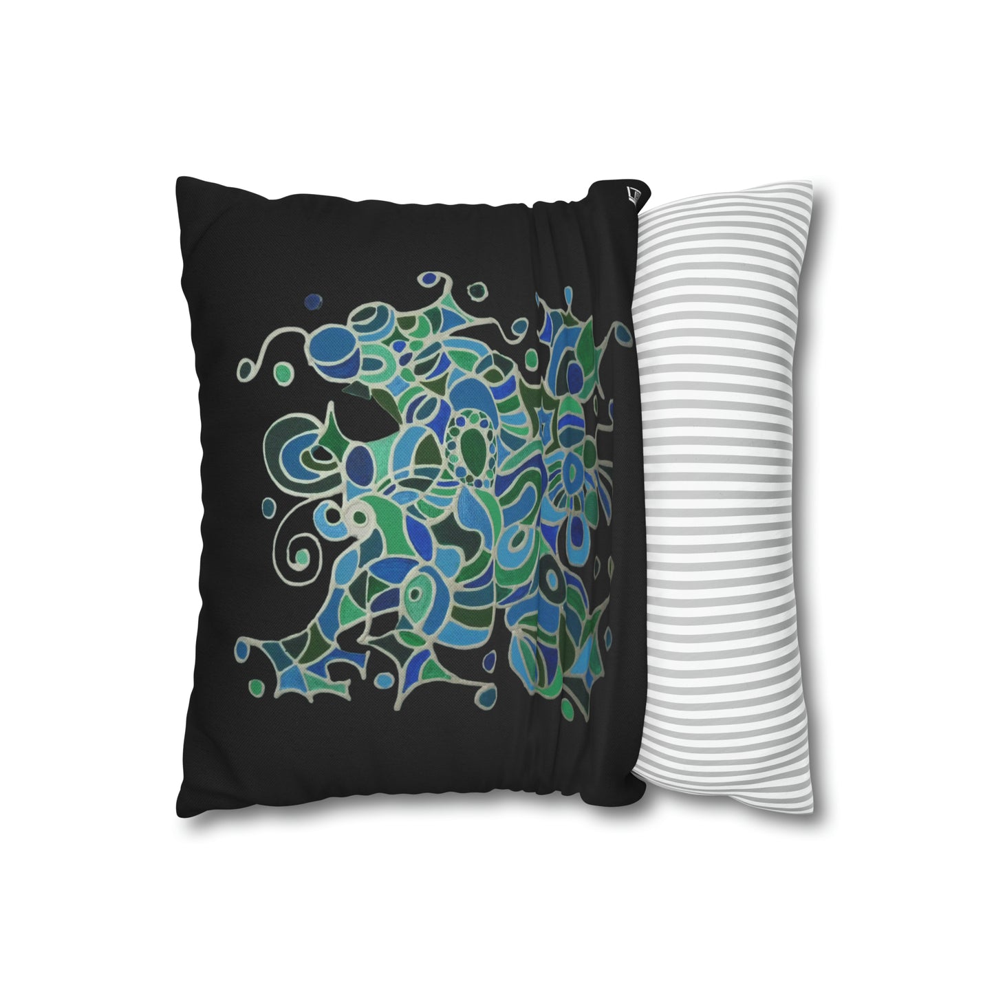 Cushion Pillow Case - No. 146 -  'Bird of Paradise' on Black