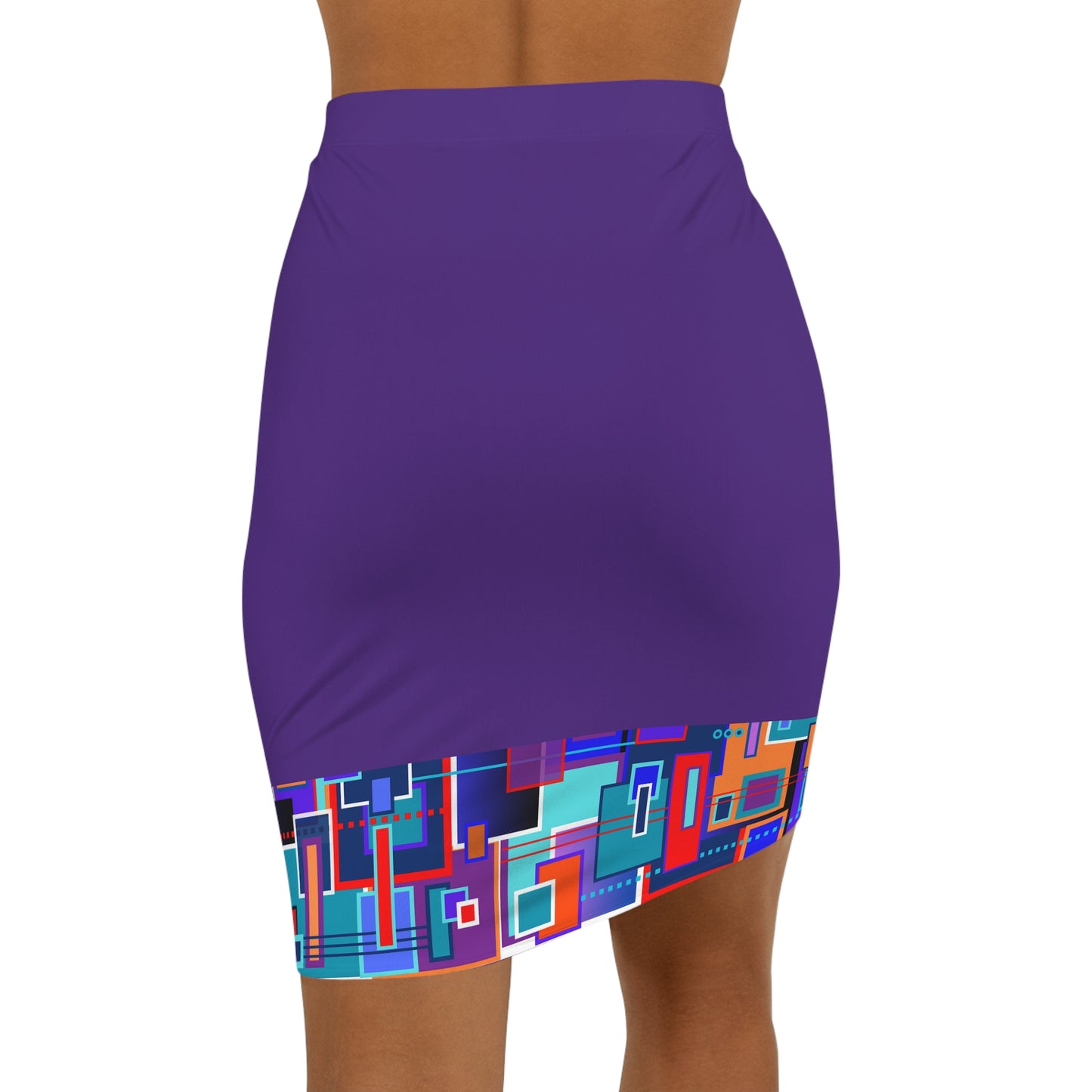 Women's Mini Skirt - No. 235 - 'Squared 2' on Purple