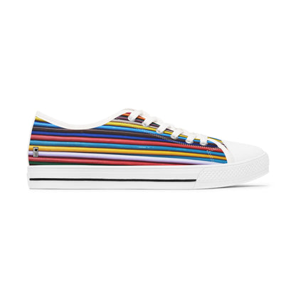 Women's Low Top Sneakers, - No.307 - Multicoloured Lines - By Irish Artist Fiona de Lacy