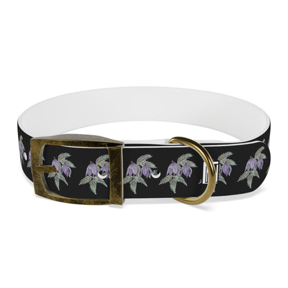 Dog Collar - No. 270 B- Purple Drop Flowers