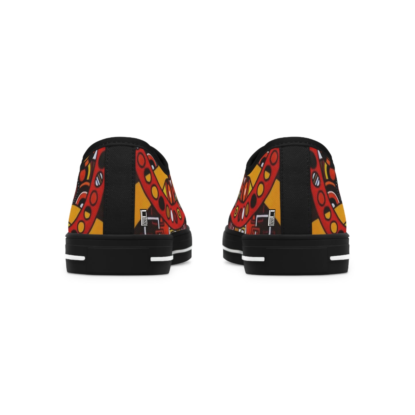 Women's Low Top Sneakers, Black Soles - No. 222 -  'Clockworks' By Irish Artist Fiona de Lacy