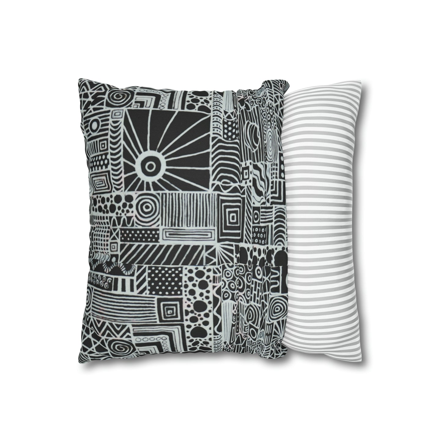 Cushion Pillow Case - No. 252 - White on Black