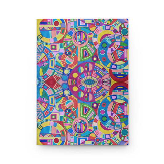 Hardcover Journal Matte (Lined) - No. 261 - Multicoloured Abstract - By Irish Artist Fiona de Lacy