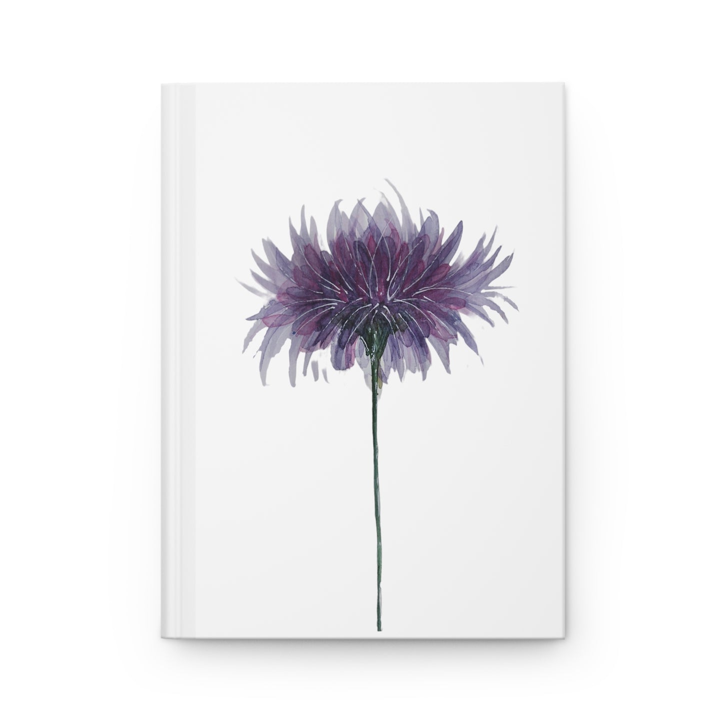 Hardcover Journal Matte (Lined) - No. 268 - Purple Flower on White - By Irish Artist Fiona de Lacy