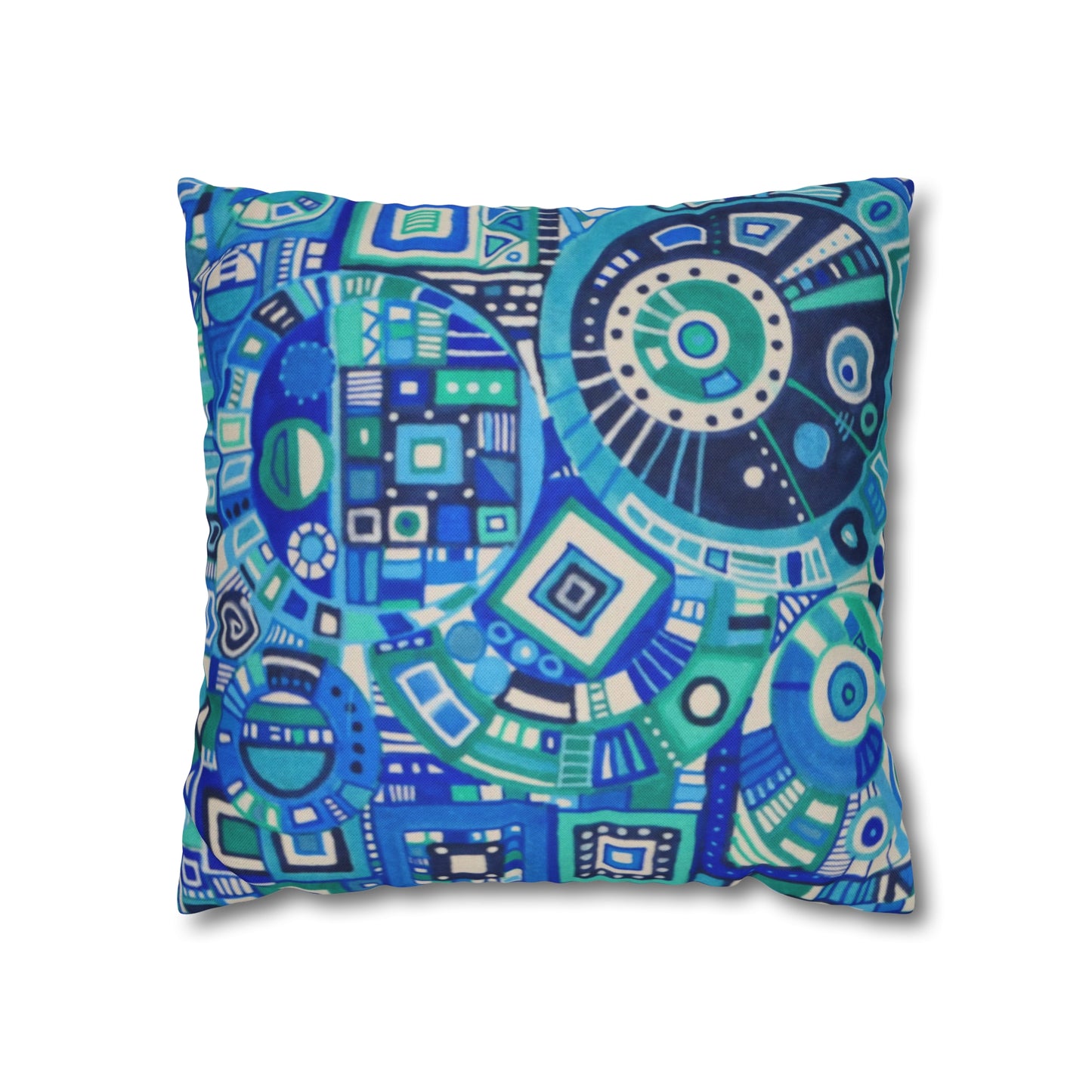 Cushion Pillow Case - No. 262 - Blue Geometric Abstract