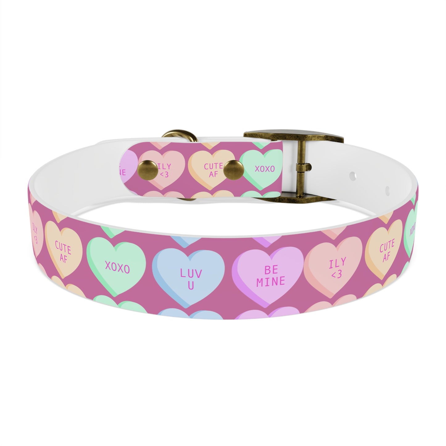 Dog Collar - Pink with Hearts