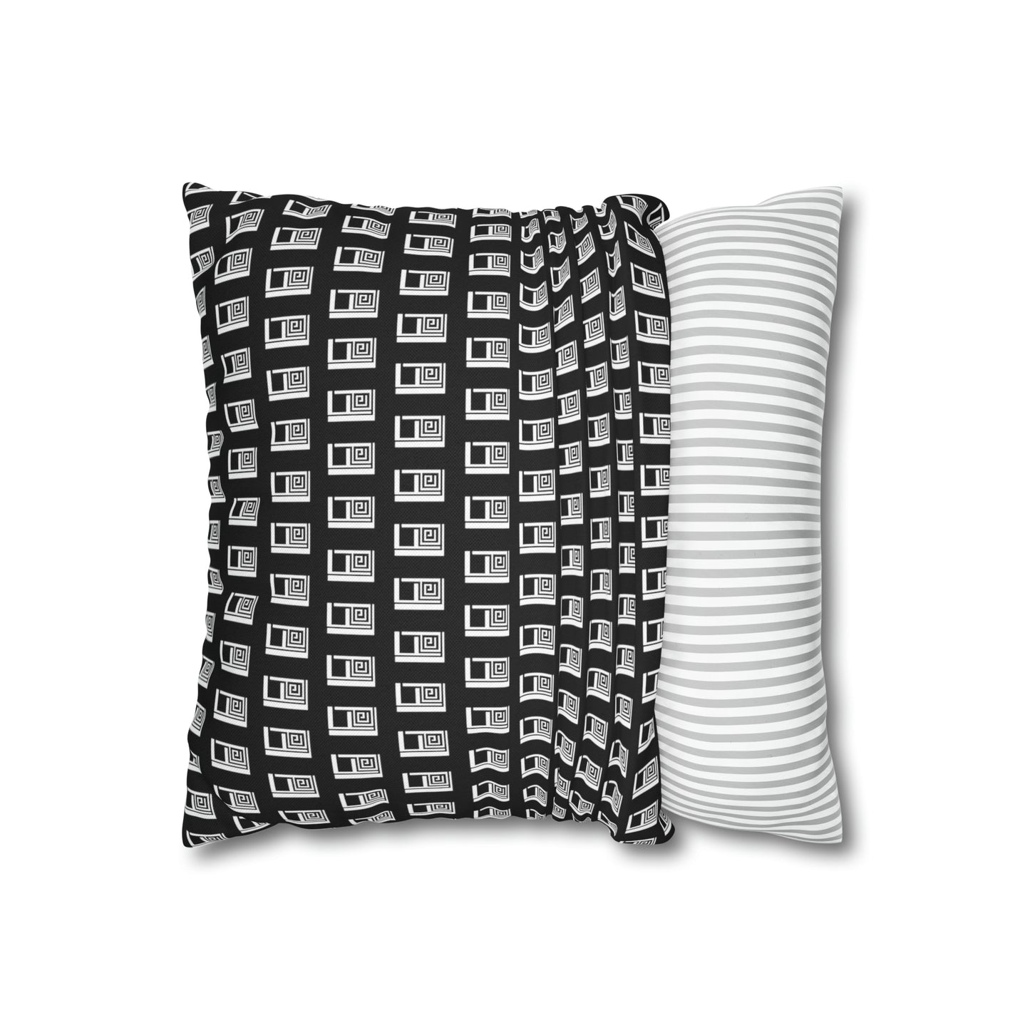 Cushion Pillow Case - No. 000BK - White Logo on Black