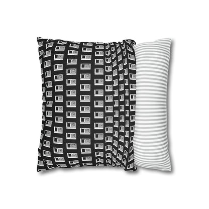 Cushion Pillow Case - No. 000BK - White Logo on Black