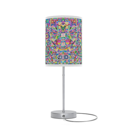 Lamp on a Stand, US|CA plug - No. 259 - Multicolour Abstract on Blue