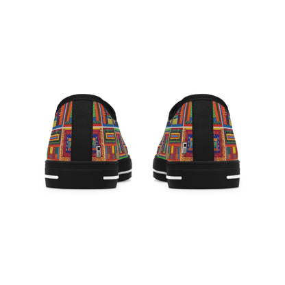 Women's Low Top Sneakers, Black Soles - No. 156 - It's Complicated - By Irish Artist Fiona de Lacy