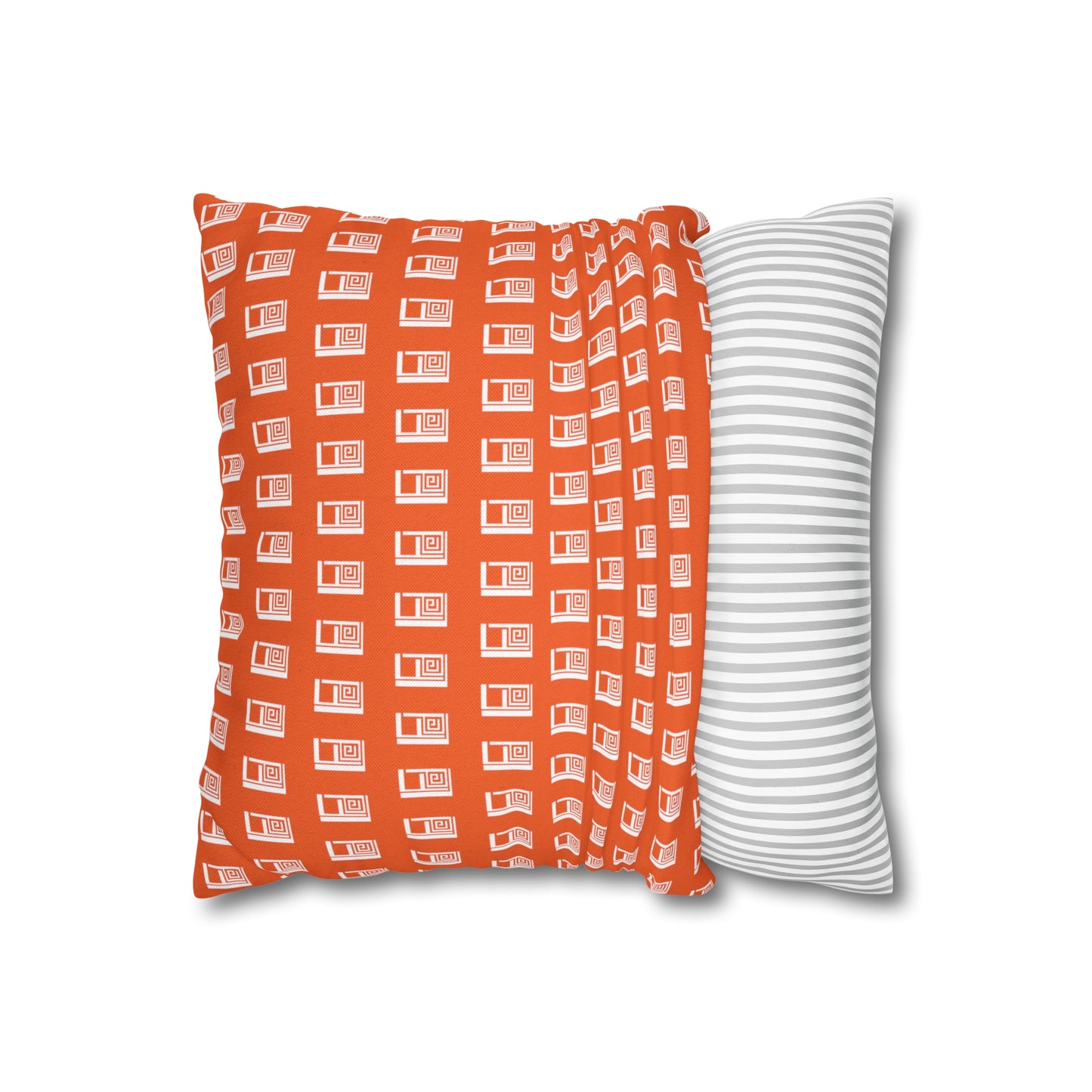 Cushion Pillow Case - No. 000OE - White Logo on Orange