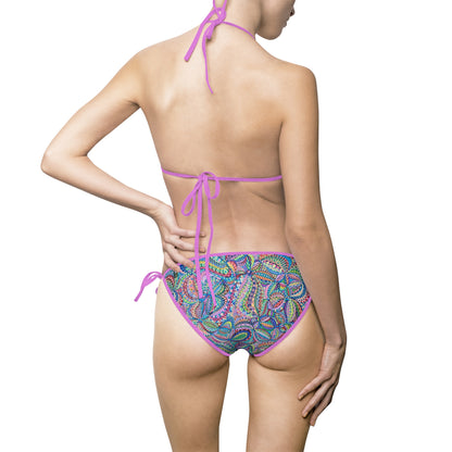 Women's Bikini Swimsuit - No. 255 - Multicoloured Abstract