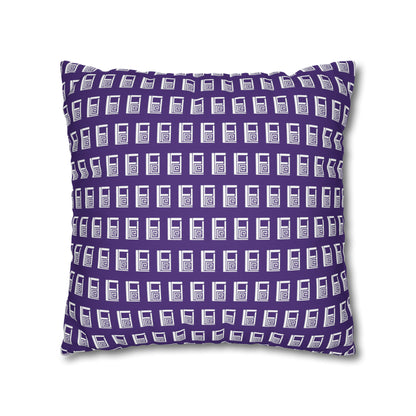 Cushion Pillow Case - No. 000PE - White Logo on Purple