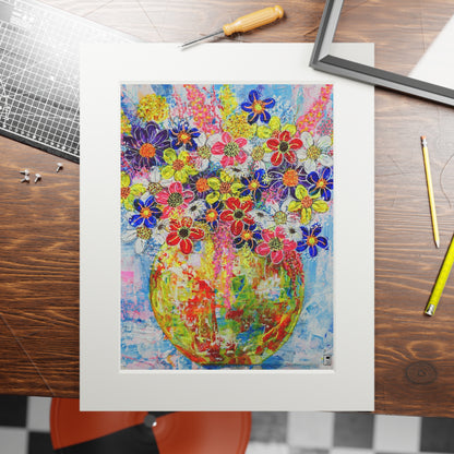 Fine Art Print (Cardboard Frame) - No. 246 - Flowers in Yellow Vase