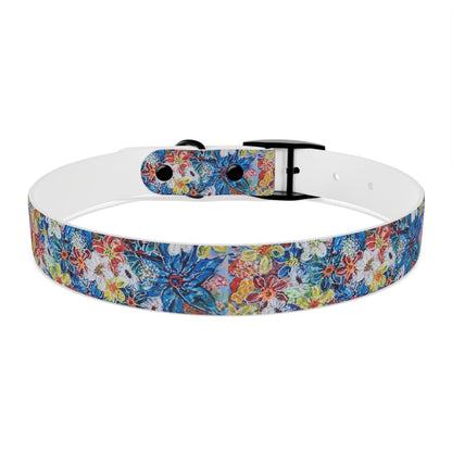 Dog Collar - No. 242 - Large Blue Flowers