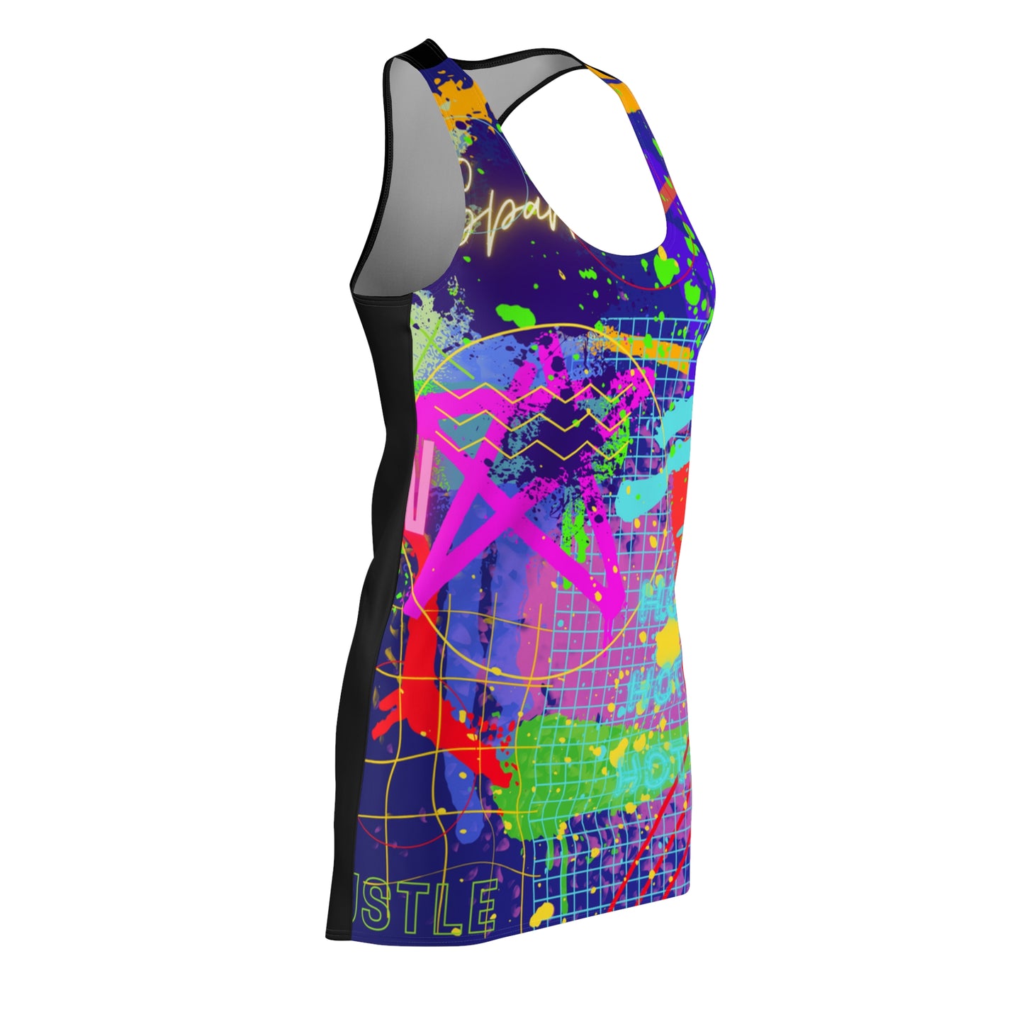 Women's Cut & Sew Racerback Dress No. 232 - Graffiti - 'Star'