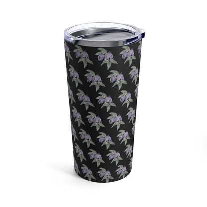 Tumbler 20oz - No.  270 Purple Drop Flowers - By Irish Artist Fiona de Lacy