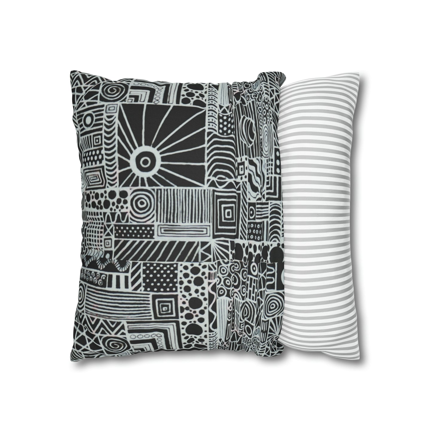 Cushion Pillow Case - No. 252 - White on Black