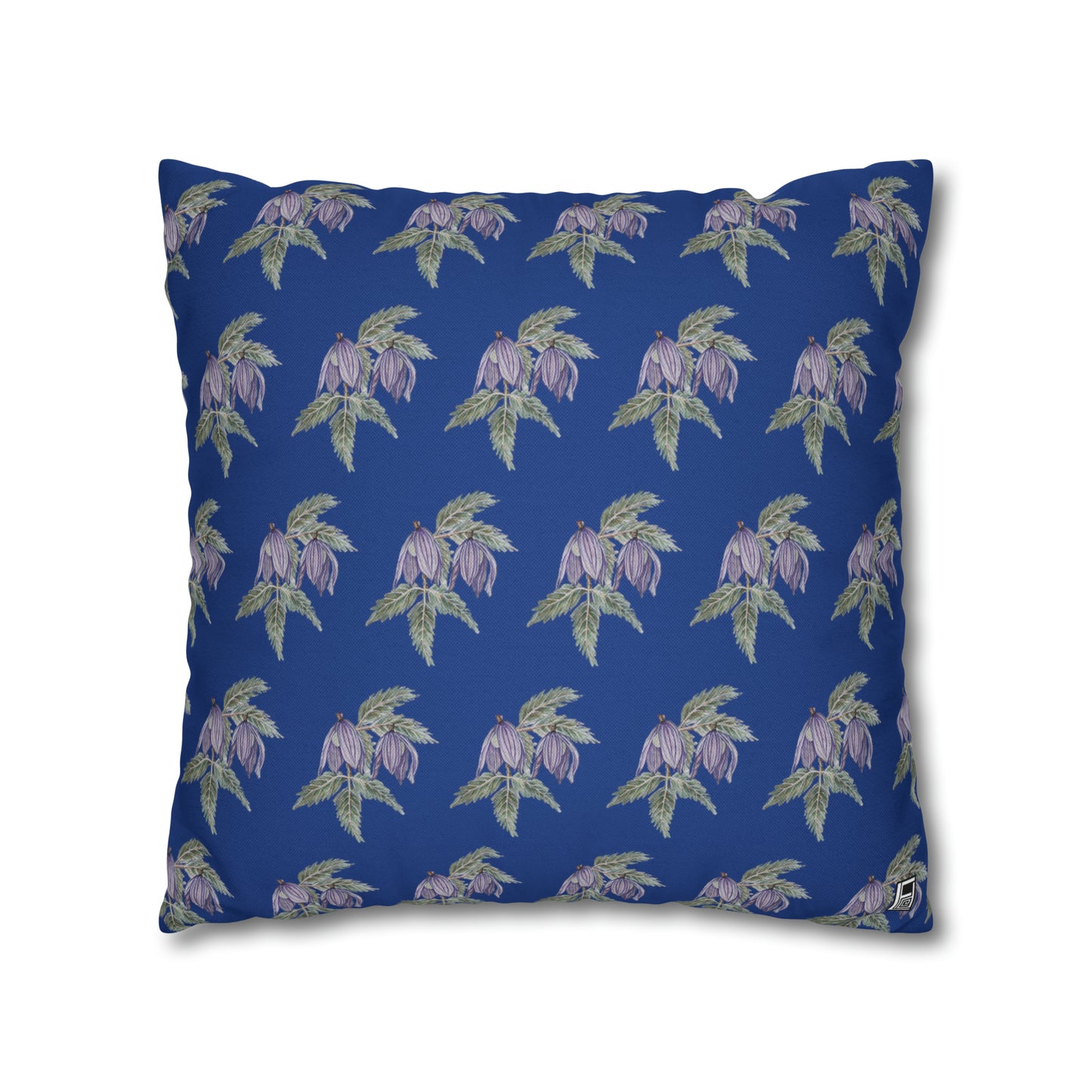 Cushion Pillow Case - No. 270 - Purple Drop Flowers on Navy