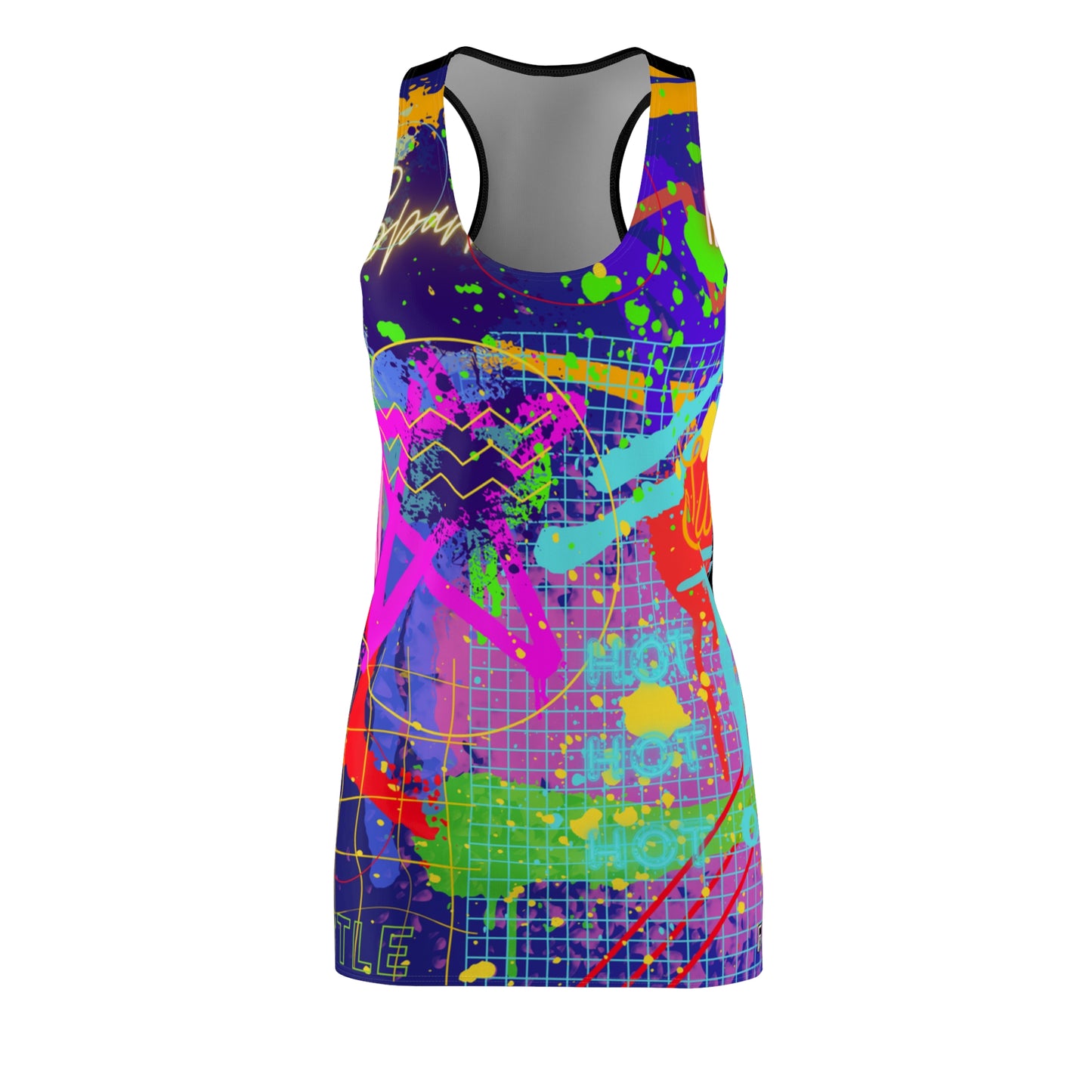 Women's Cut & Sew Racerback Dress No. 232 - Graffiti - 'Star'