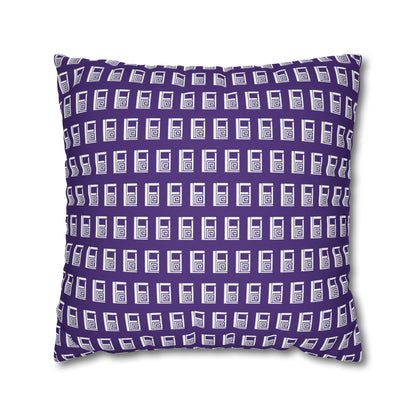 Cushion Pillow Case - No. 000PE - White Logo on Purple