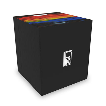 Felt Storage Box - No. 143 - 'A Brand New Day' - By Irish Artist Fiona de Lacy - Black, Blue, Red, Yellow