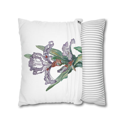 Cushion Pillow Case - No. 272 - Purple Orchid on White