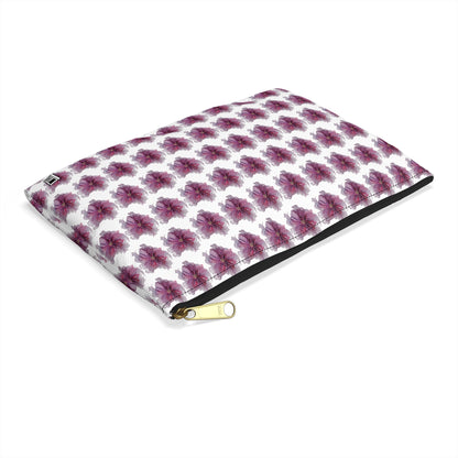 Make Up Bag - No. 269 - Purple & Pink Flower on White