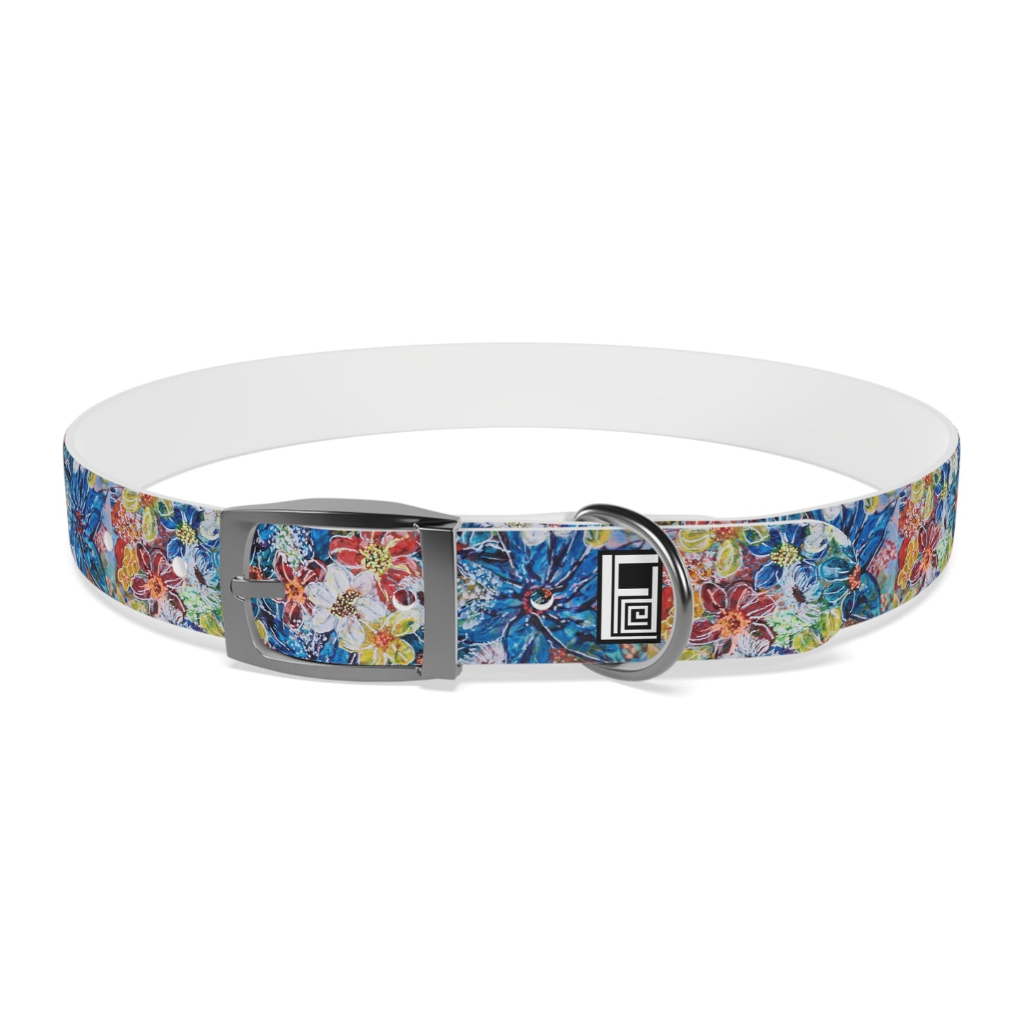 Dog Collar - No. 242 - Large Blue Flowers