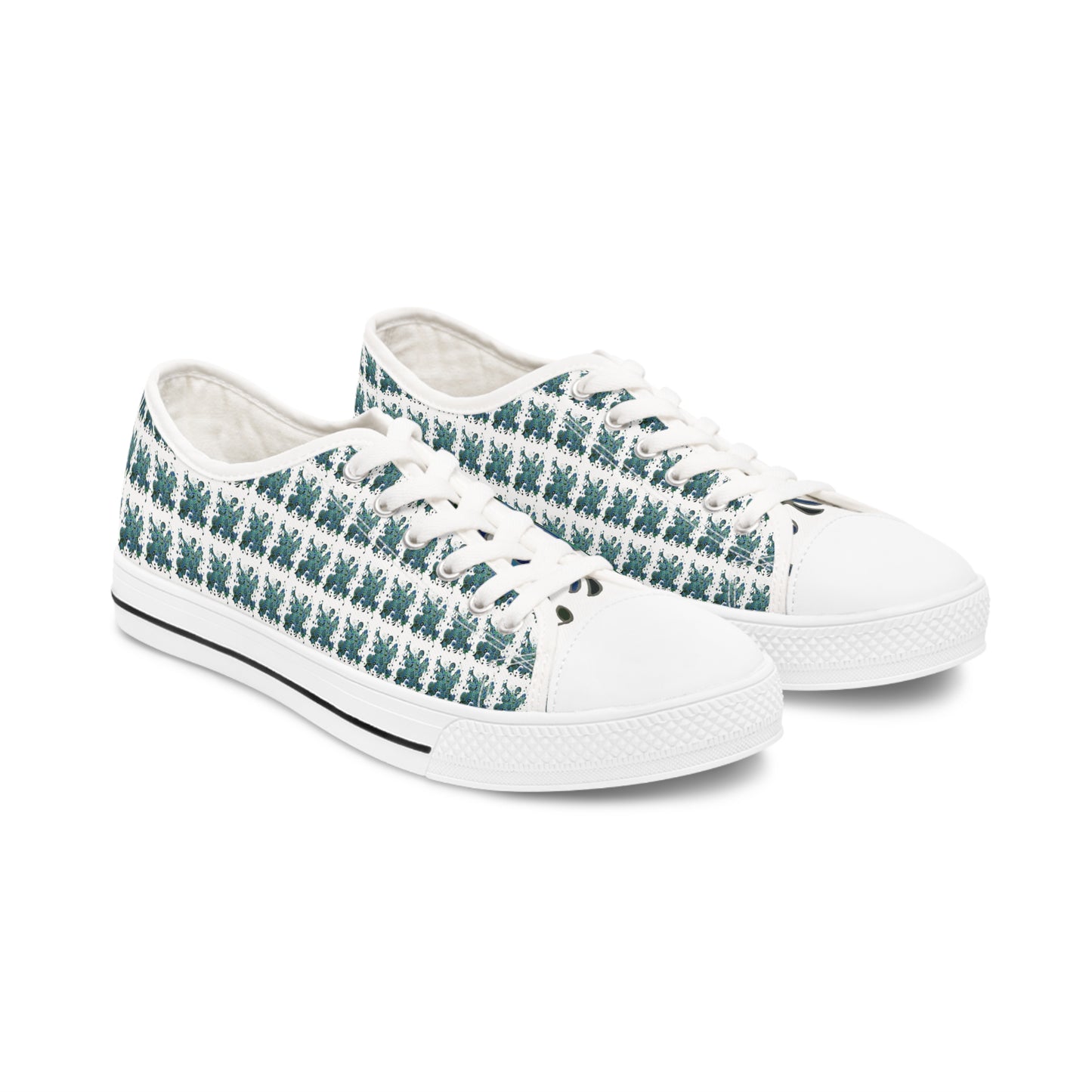 Women's Low Top Sneakers, Black Soles, No. 146 - Bird of Paradise - By Irish Artist Fiona de Lacy