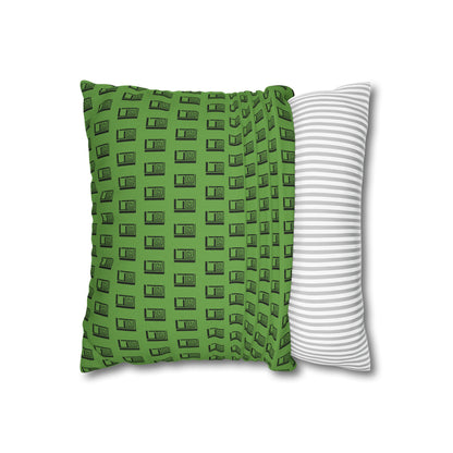 Cushion Pillow Case - No. 000GN - Black Logo on Green