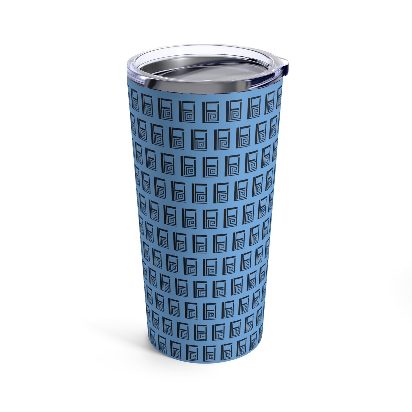 Tumbler 20oz - No.  000BE - Black Logo on Light Blue - By Irish Artist Fiona de Lacy