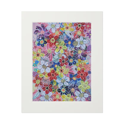 Fine Art Print (Cardboard Frame) - No. 241 - flowers on pink