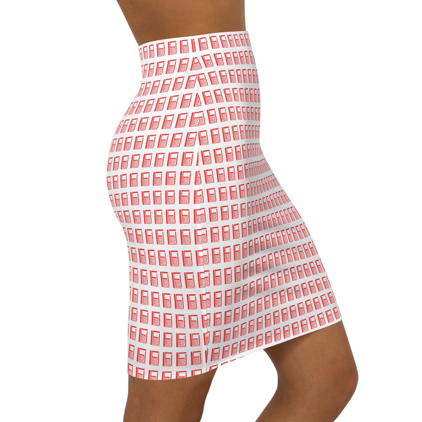 Women's Mini Skirt - No. 000RD -  ' Red Logo on White'