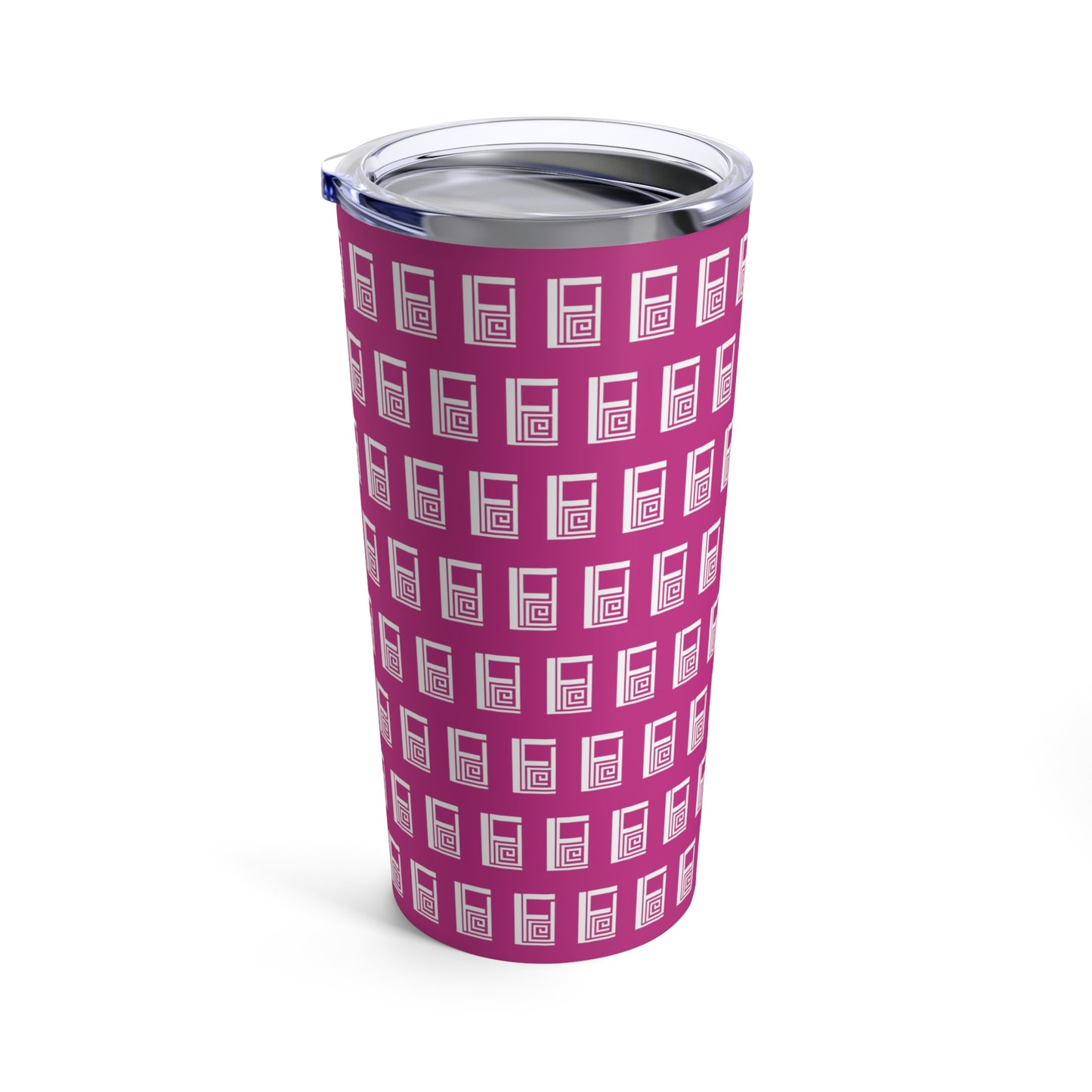 Tumbler 20oz - No. 000PK - White Logo on Pink - By Irish Artist Fiona de Lacy