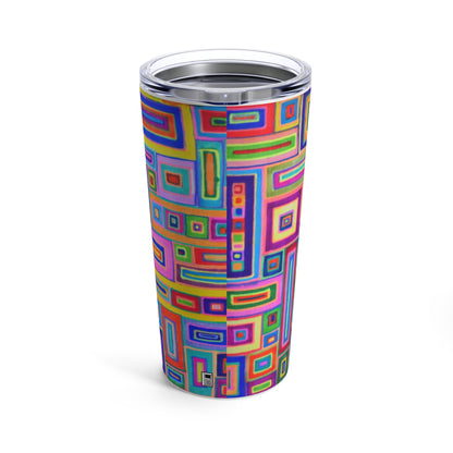 Tumbler 20oz - No.  264 Multicoloured Abstract - By Irish Artist Fiona de Lacy