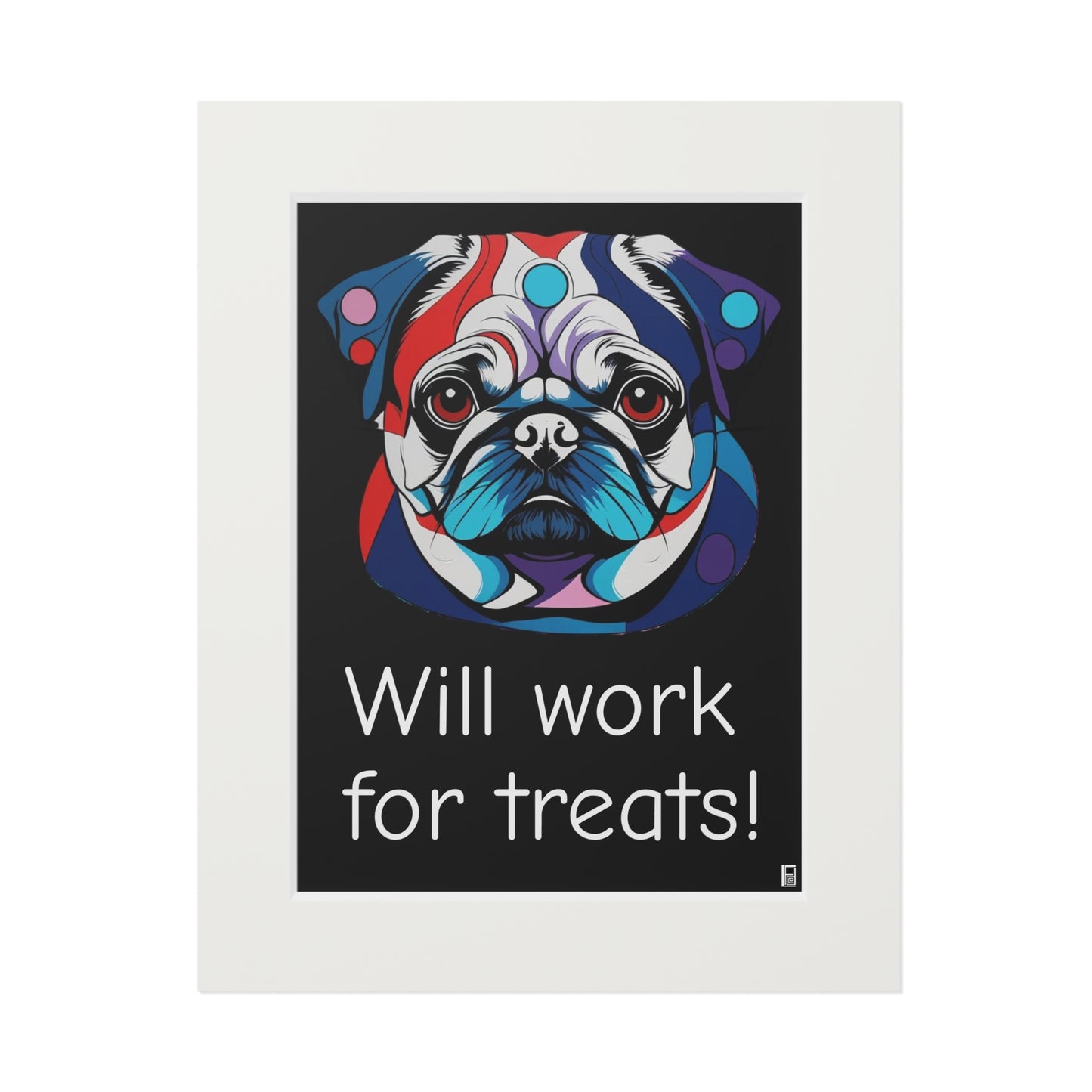 Fine Art Print (Cardboard Frame) - Pug